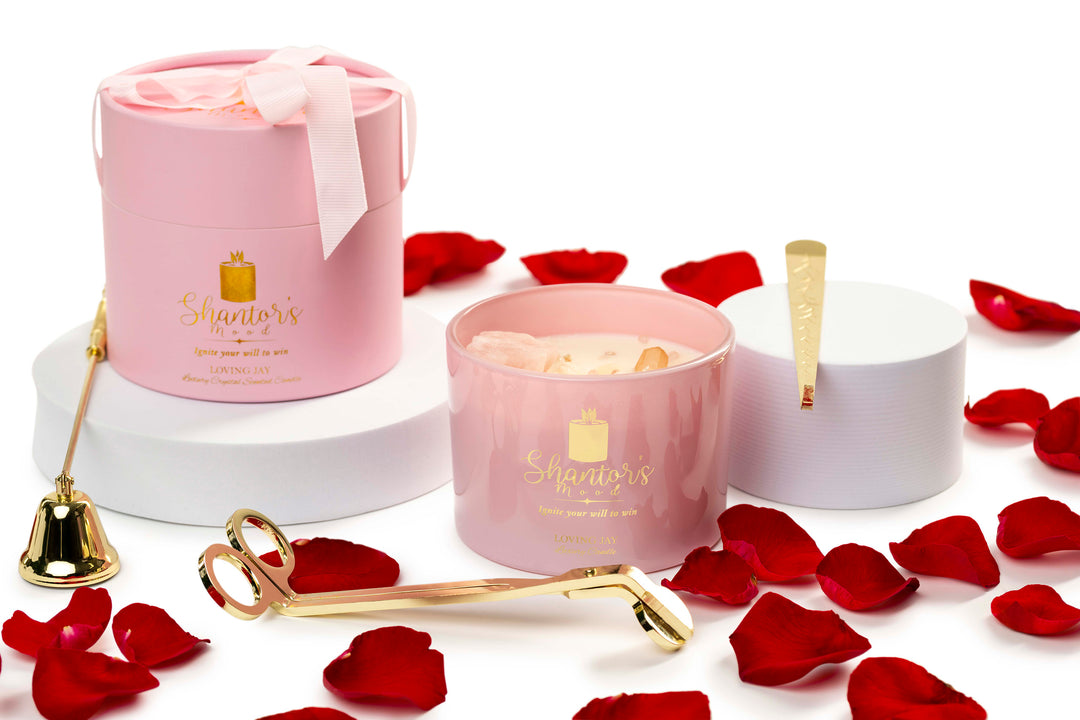 Loving Jay Luxury Crystal Candle with Accessories Bundle